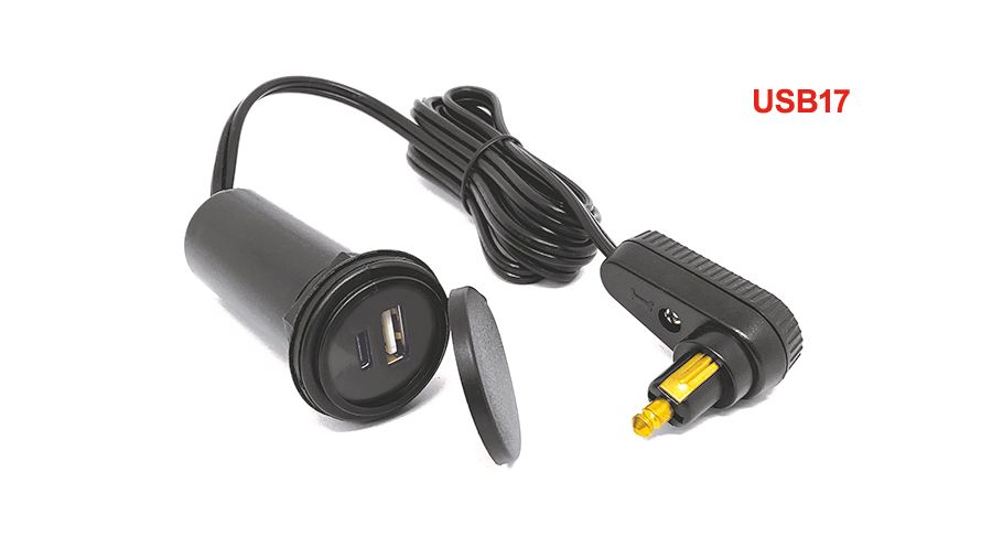 BMW R1200GS (04-12), R1200GS Adv (05-13) & HP2 USB Twin Tank Bag Cable (USB-A & USB-C)