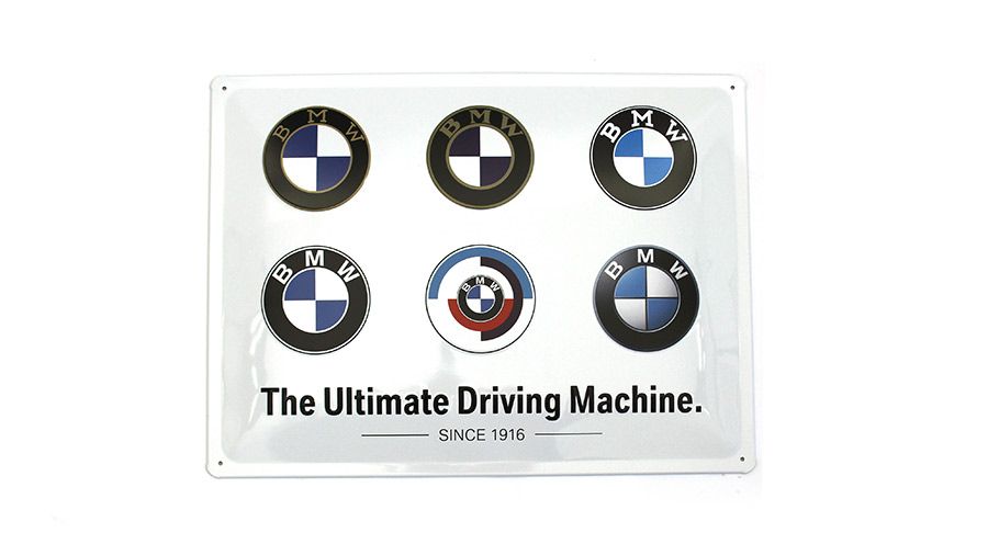 BMW elderly model since 1969 Metal sign BMW - Logo Evolution