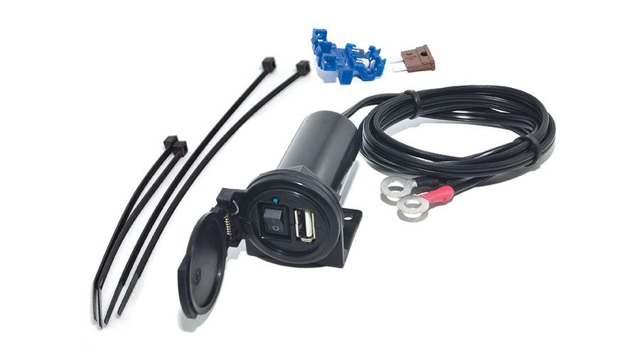 USB socket with On/Off switch for BMW R1200S & HP2 Sport