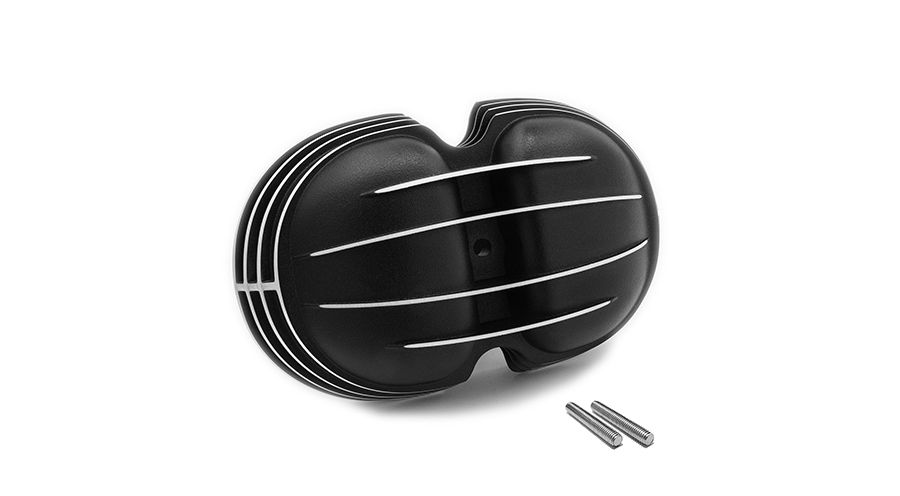 BMW R 80 Model Valve cover, black with polished ribs and edges, 4 ribs
