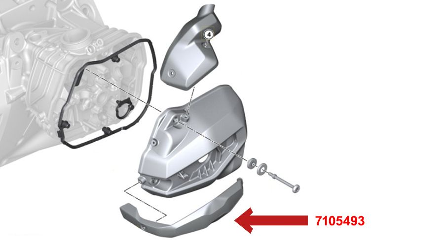 BMW R1300RS Spark plug cover