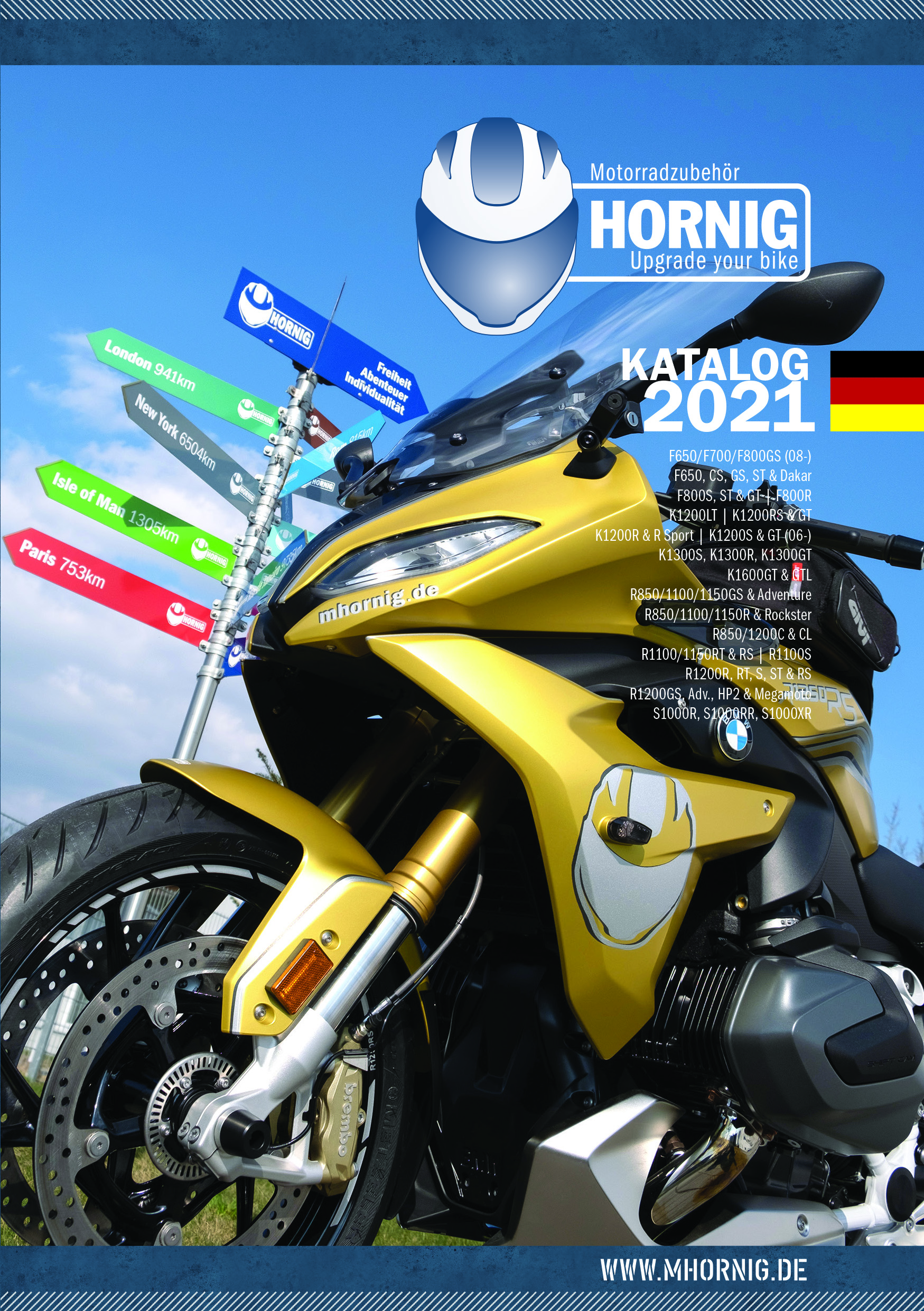 New BMW motorcycle accessory catalogue by Hornig pre-order now for