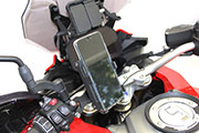 Smartphone holder with wireless charging port for BMW motorcyles)