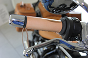 Leather cuffs for handlebar grips for BMW R18