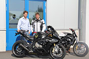 Granny Hornig stunting BMW S1000RR